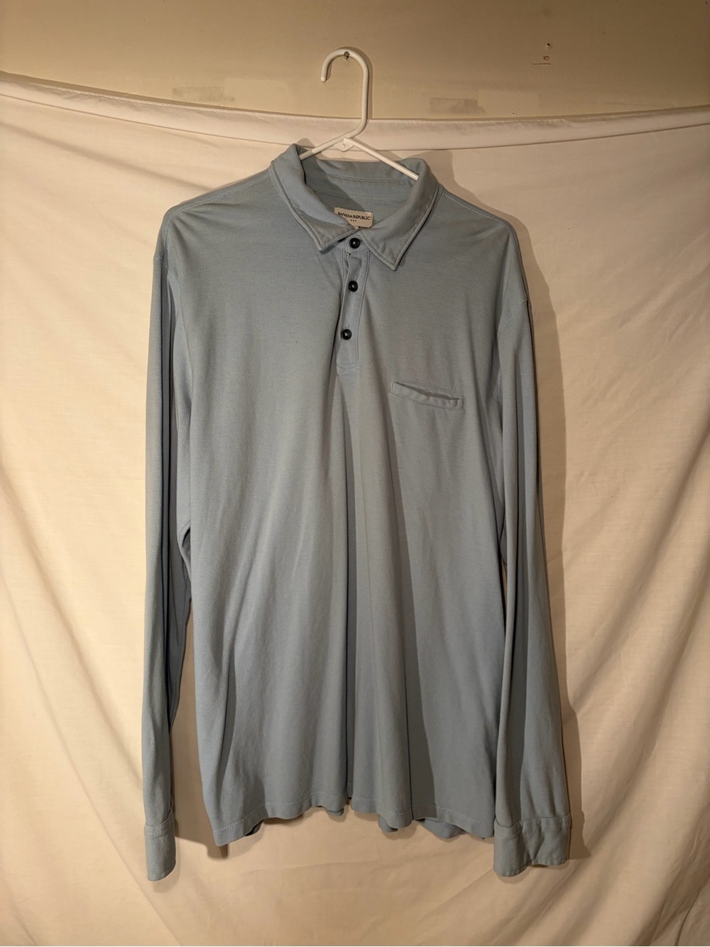 Banana Republic Light Blue Long Sleeve Polo size XXL